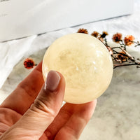 honey calcite sphere