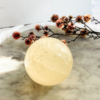 honey calcite sphere