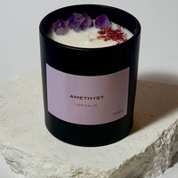 crystal infused amethyst candle
