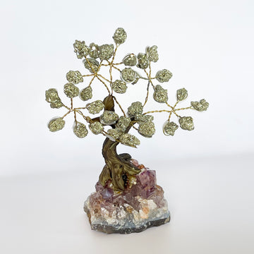 pyrite tree on amethyst base