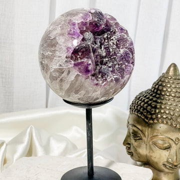 amethyst geode sphere on stand 02