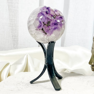 amethyst geode sphere on stand 06